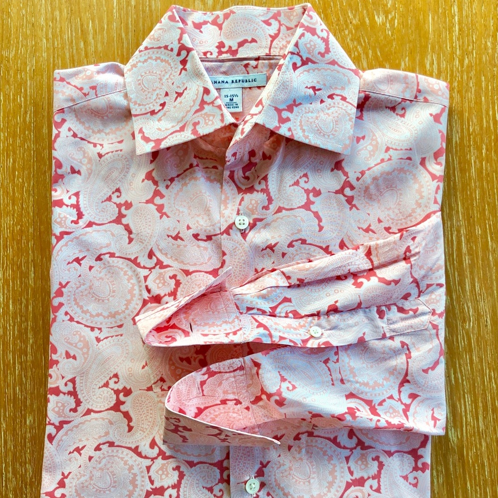 Banana Republic paisley dress shirt w/French cuffs